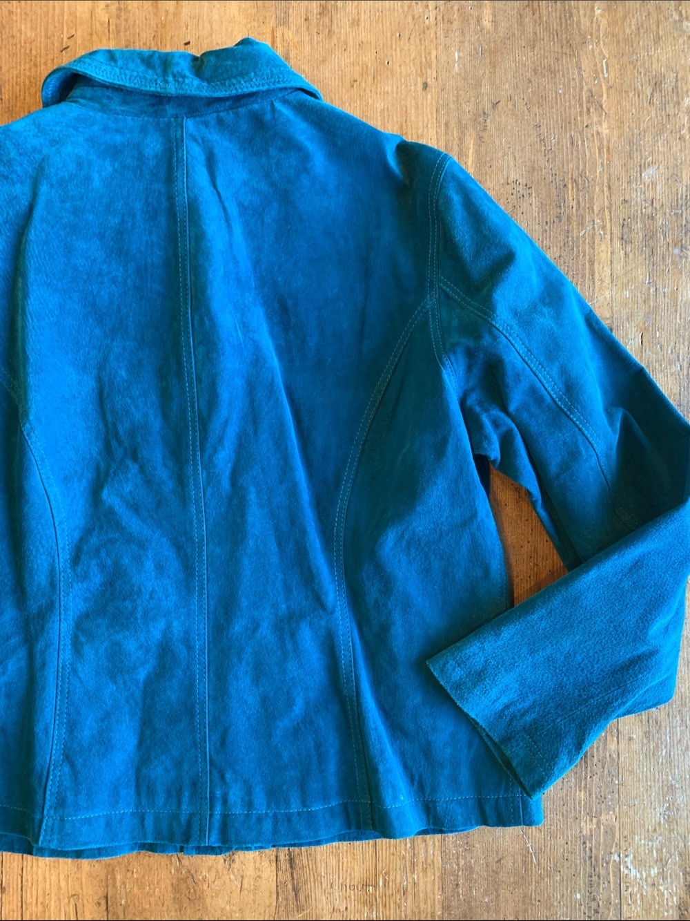 Chico's Teal Suede Snap Jacket - Picture 10 of 16